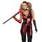 Women's Harlequin Blaster Halloween Costume Metallic Jumpsuit with Sequins Chain and Accessories